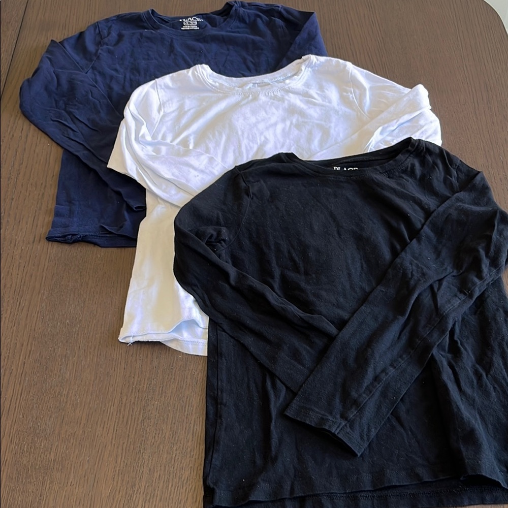 The Children’s Place - Set of three (3) Cotton Long Sleeve Shirts, Size L (10/12